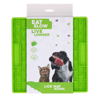 Eat Slow Live Longer Lick Mat Bones Green