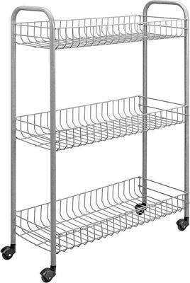 Metaltex badkamer-/keukentrolley slim 84x56cm staal zilver