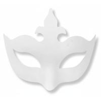 Papier mache grimeer oogmasker Venetie - wit - 25 cm - Schmink maskers