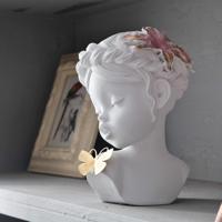 2 PC'S creatieve hars mensen standbeeld ambachten Office Home Decoratie bruiloft geschenken (wit)