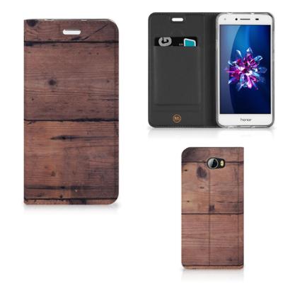 Huawei Y5 2 | Y6 Compact Book | Wallet Case | Old Wood