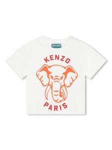 Kenzo Kids t-shirt en coton à logo imprimé - Tons neutres