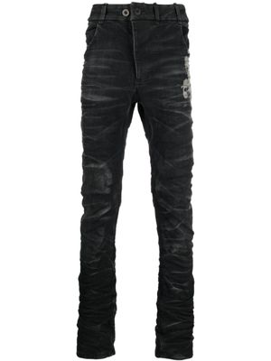 Boris Bidjan Saberi jean skinny à effet usé - Noir
