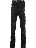 Boris Bidjan Saberi jean skinny à effet usé - Noir - thumbnail