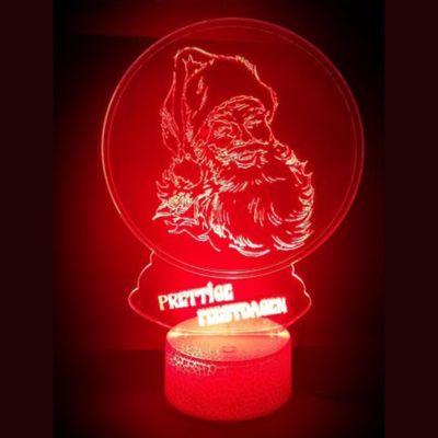 3D LED LAMP - KERSTMAN IN BOL - Ontwerp-zelf.nl