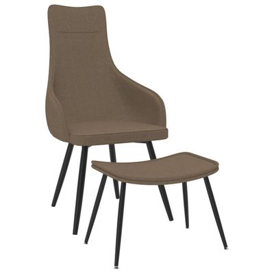 vidaXL Fauteuil met voetenbank stof taupe vidaXL Fauteuil met voetenbank stof taupe