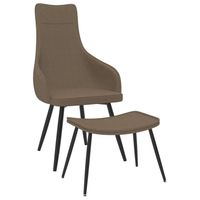 vidaXL Fauteuil met voetenbank stof taupe - thumbnail