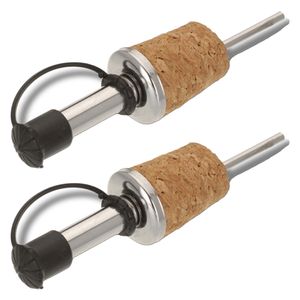 2x stuks Schenktuit/schenkkurk met sluiting - RVS - 18 cm