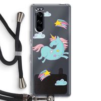 Vliegende eenhoorn: Sony Xperia 5 Transparant Hoesje met koord Vliegende eenhoorn: Sony Xperia 5 Transparant Hoesje met koord