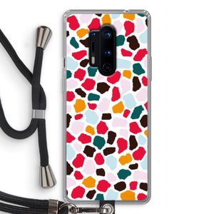 Colored Giraffe: OnePlus 8 Pro Transparant Hoesje met koord