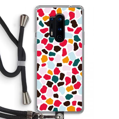 Colored Giraffe: OnePlus 8 Pro Transparant Hoesje met koord