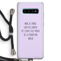 Sprong: Samsung Galaxy S10 Plus Transparant Hoesje met koord