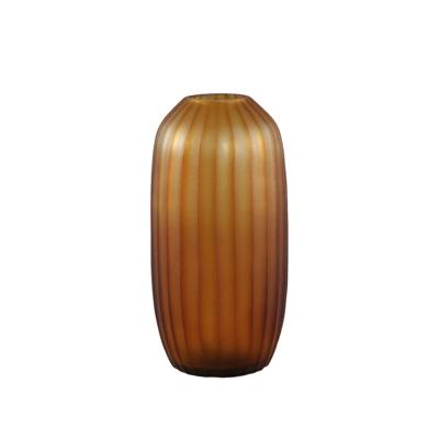 Lavanya Brown ronde vaas hoge vorm gesneden