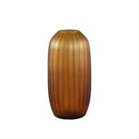 Lavanya Brown ronde vaas hoge vorm gesneden