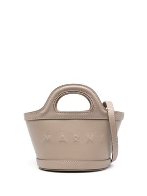 Marni mini sac cabas Tropicalia - Marron