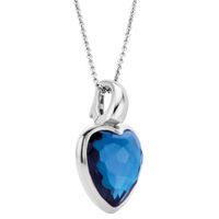 TI SENTO-Milano 6800DB Ketting Hart zilver-kleursteen blauw 25 x 16 mm