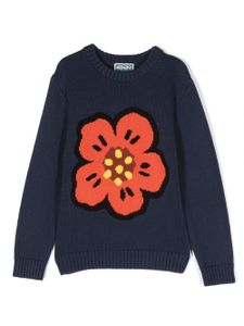 Kenzo Kids sweat en maille à logo intarsia - Bleu