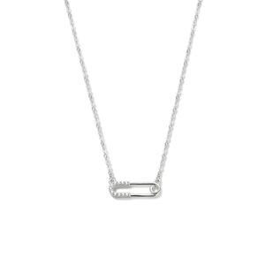 Ketting Speld zilver-zirconia wit 7 mm 41-45 cm