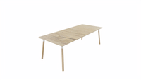 Tafel 8811 recht - 240 x 100 cm. - Wit - Eiken YT49a - Beuken naturel - thumbnail