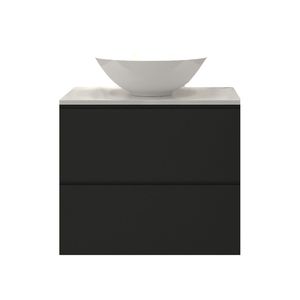 Badkamermeubelset Gliss Hermes 60 cm Mat Zwart Met Waskom