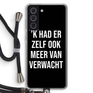 Meer verwacht - Zwart: Samsung Galaxy S21 FE Transparant Hoesje met koord