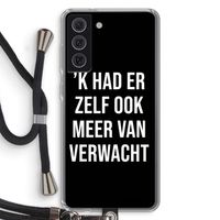 Meer verwacht - Zwart: Samsung Galaxy S21 FE Transparant Hoesje met koord
