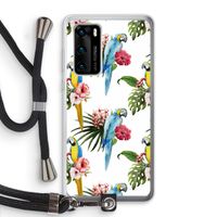 Kleurrijke papegaaien: Huawei P40 Transparant Hoesje met koord