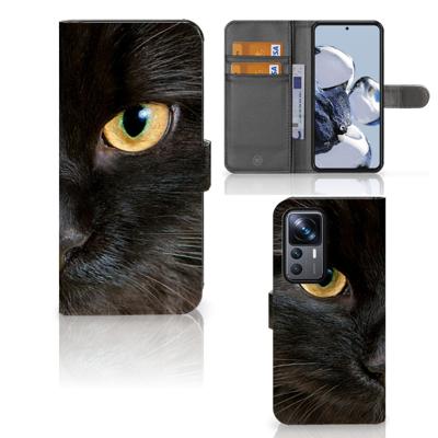 Xiaomi 12T | 12T Pro | Telefoonhoesje | Met pasjeshouder | Zwarte Kat