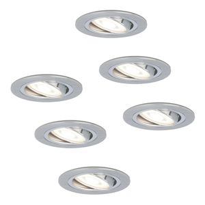 HOFTRONIC™ Set van 6 stuks dimbare LED inbouwspots Chandler met 5 Watt 6000K spot kantelbaar