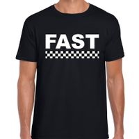 Fast coureur supporter / finish vlag t-shirt zwart voor heren - thumbnail