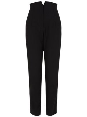 Emporio Armani pantalon en laine vierge à coupe droite - Noir