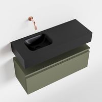 Toiletmeubel Mondiaz Andor | 80 cm | Meubelkleur Army | Lex vrijhangend wastafel Urban Links | Zonder kraangat Toiletmeubel Mondiaz Andor | 80 cm | Meubelkleur Army | Lex vrijhangend wastafel Urban Links | Zonder kraangat