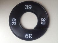 Maatring 9cm zwart/wit 39