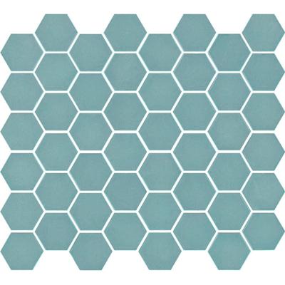 The Mosaic Factory Valencia Mozaiek Tegel Hexagon- Turquoise Glas Recycled 278x325 mm