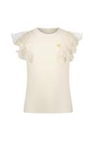 Le Chic Zomer t-shirt meisjes Ivoor wit - tule ruffel - Noblesse