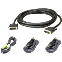 ATEN KVM Aansluitkabel [1x DVI-D-stekker, USB-A 2.0 stekker, Jackplug male 3,5 mm - 1x DVI-D-stekker, USB 2.0 bus A, Jackplug male 3,5 mm] 3.00 m Zwart - thumbnail