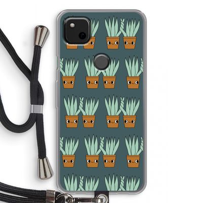 Sansevieria: Pixel 4a Transparant Hoesje met koord