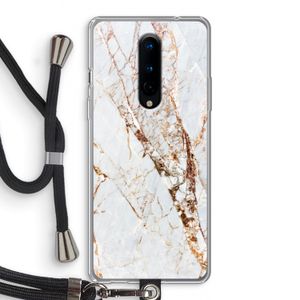 Goud marmer: OnePlus 8 Transparant Hoesje met koord