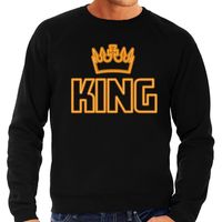 Koningsdag sweater - king kroontje - heren - zwart - thumbnail