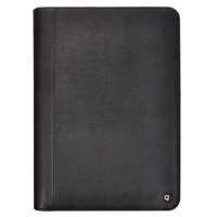 Schrijfmap DESQ A4 met rits kunstleder ringmechaniek zwart