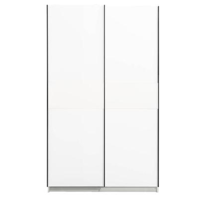 Leen Bakker - Schuifdeurkast Genua - 204x122x60 Cm - Spaanplaat - Wit - 122.4x204x60.3 Cm