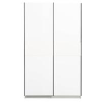 Leen Bakker - Schuifdeurkast Genua - 204x122x60 Cm - Spaanplaat - Wit - 122.4x204x60.3 Cm