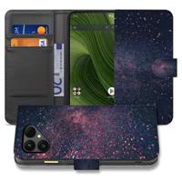 Fairphone 6 Paars Blauw Glitter Sterren | Book Case | Stars