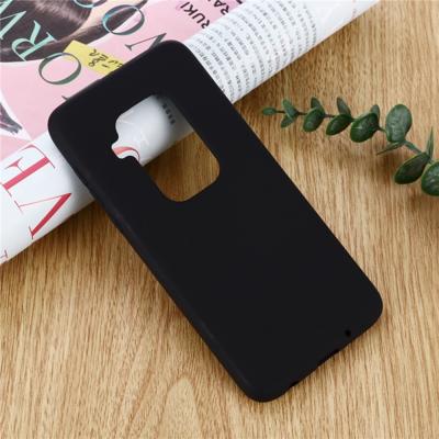 Effen kleur Liquid silicone schokbestendig volledige dekking Case voor Motorola One zoom (zwart)