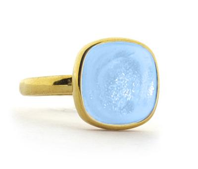 Qoss Ring Lena Hemelsblauw | Goud