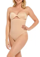 Magic corrigerende string hoog - Hi Waist Thong - Hoge correctie shapewear string - Huidskleur - zwart