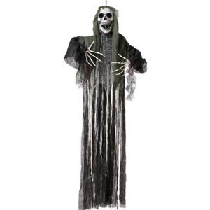 Halloween/horror thema hang decoratie Geest/spook Skelet - met LED licht - griezelige pop - 158 cm