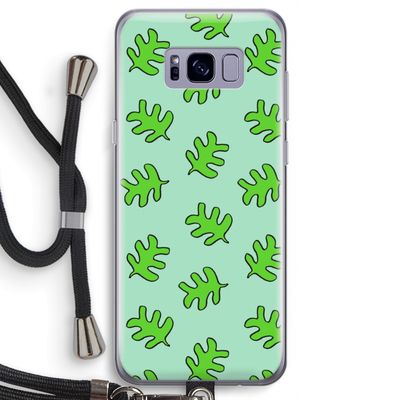 Groene blaadjes: Samsung Galaxy S8 Transparant Hoesje met koord