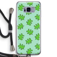 Groene blaadjes: Samsung Galaxy S8 Transparant Hoesje met koord