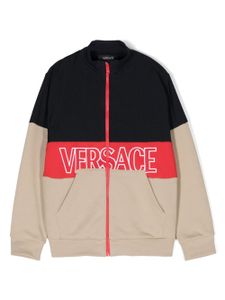 Versace Kids sweat à logo brodé - Bleu